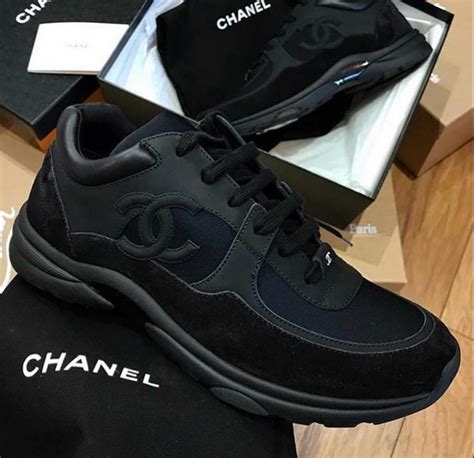 chanel runners triple black|Chanel black trainers uk.